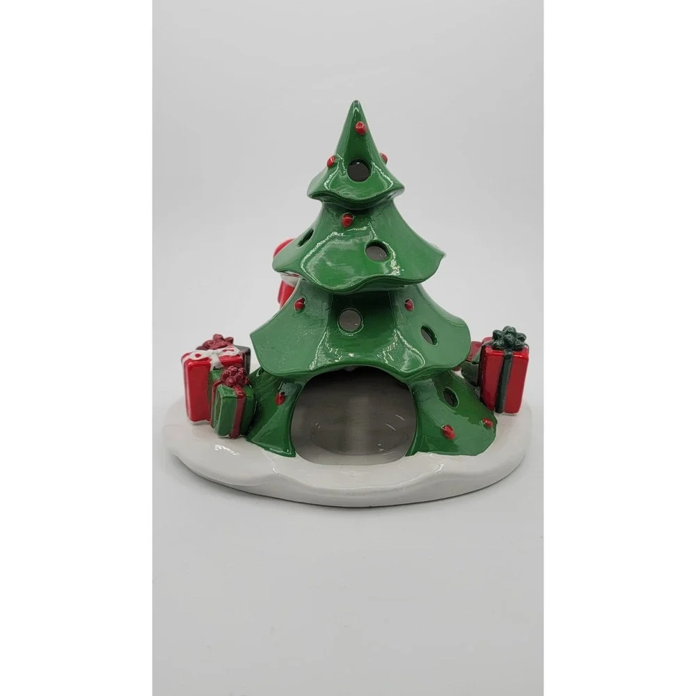 White Barn Candle Co‎ Tealight Christmas Tree  Santa 6